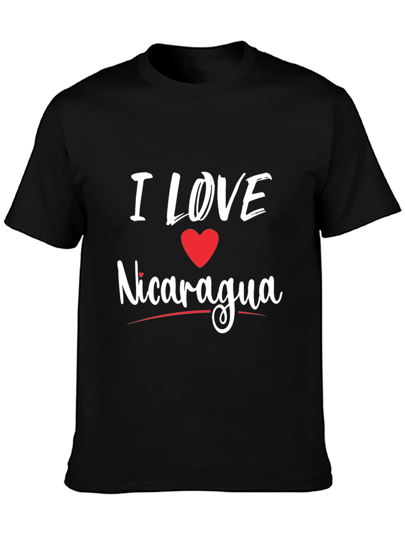 I Love Nicaragua T-Shirt - Black Cotton Tee