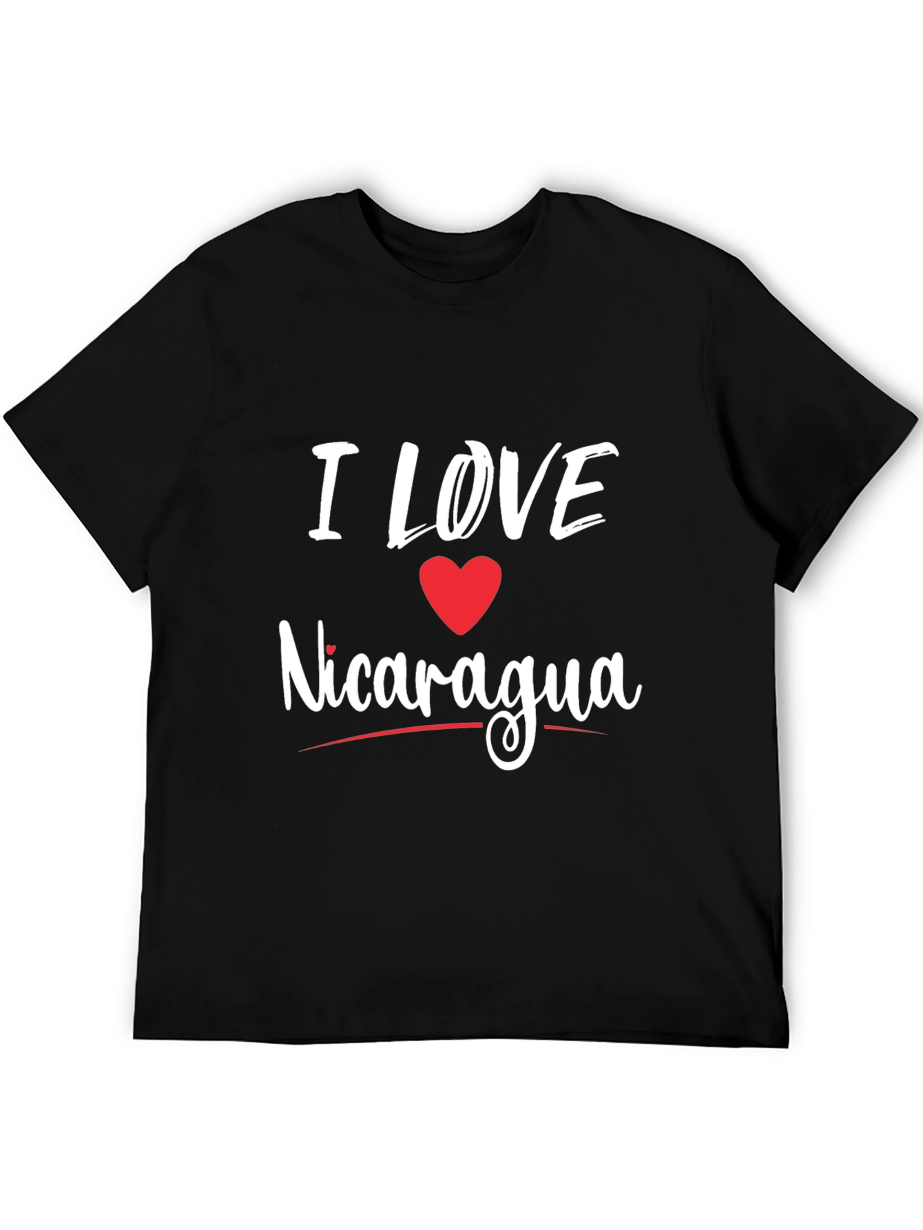 I Love Nicaragua T-Shirt - Black Cotton Tee