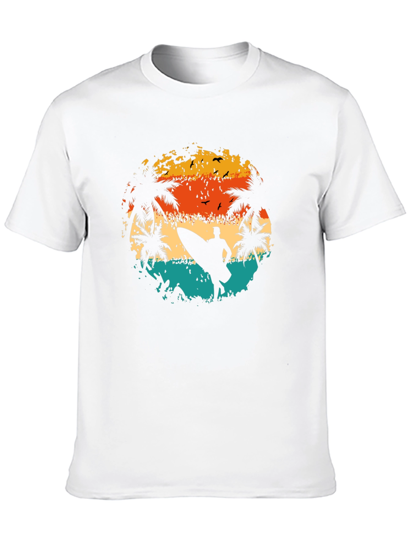 Sunset Surfer Graphic Tee - Black