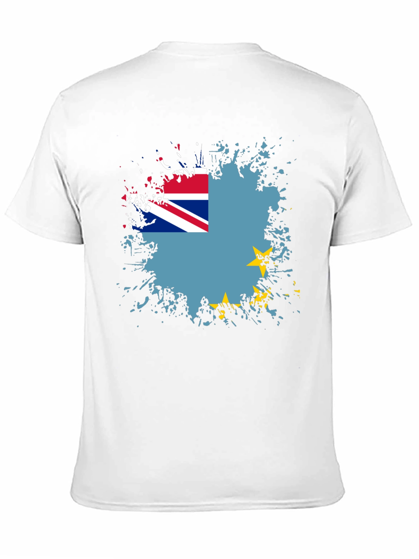 Tuvalu Flag Graphic Tee - Black Cotton Blend