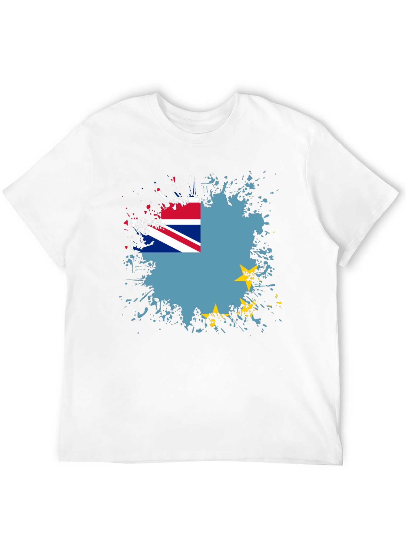 Tuvalu Flag Graphic Tee - Black Cotton Blend