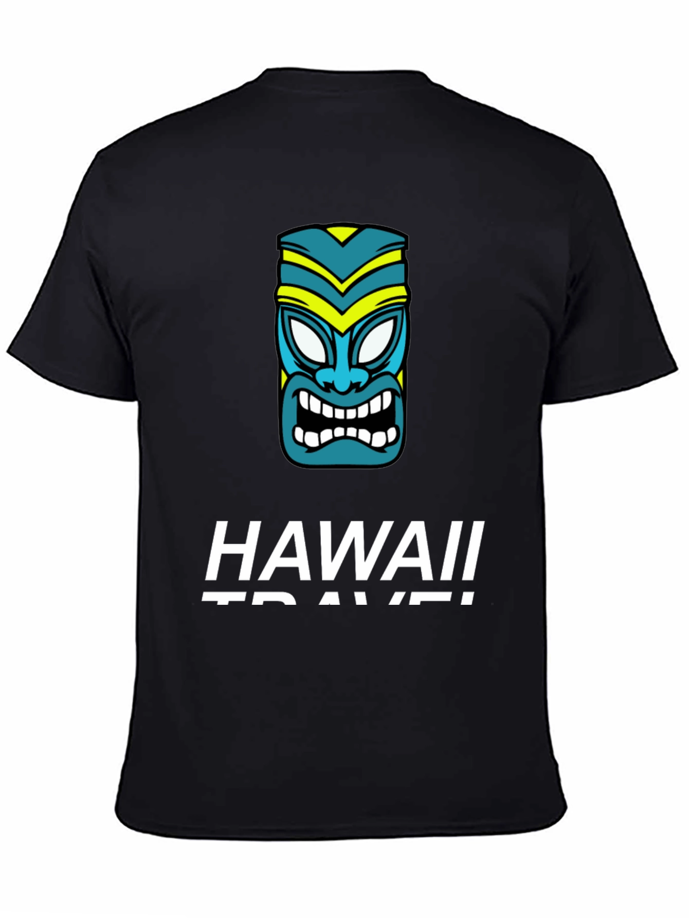 Hawaii Travel T-Shirt with Tiki Mask Graphic