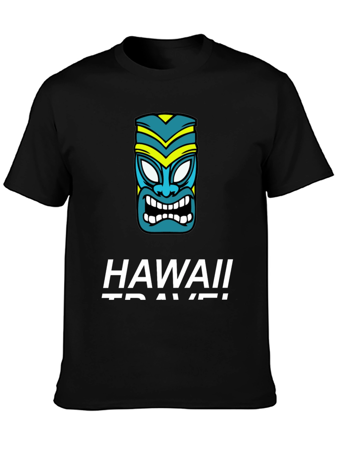 Hawaii Travel T-Shirt with Tiki Mask Graphic
