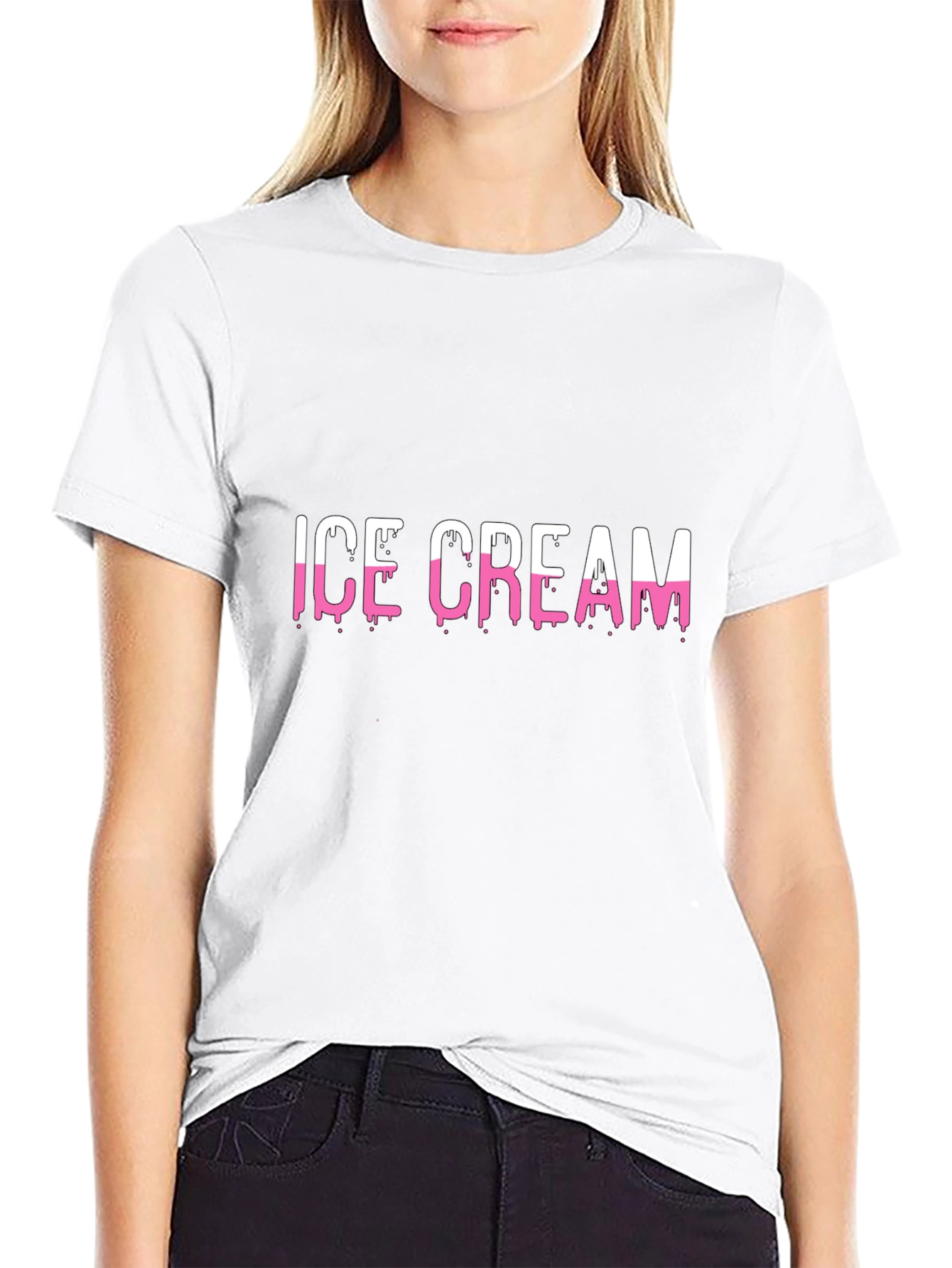 Ice Cream Graphic Print Mens Black T-Shirt