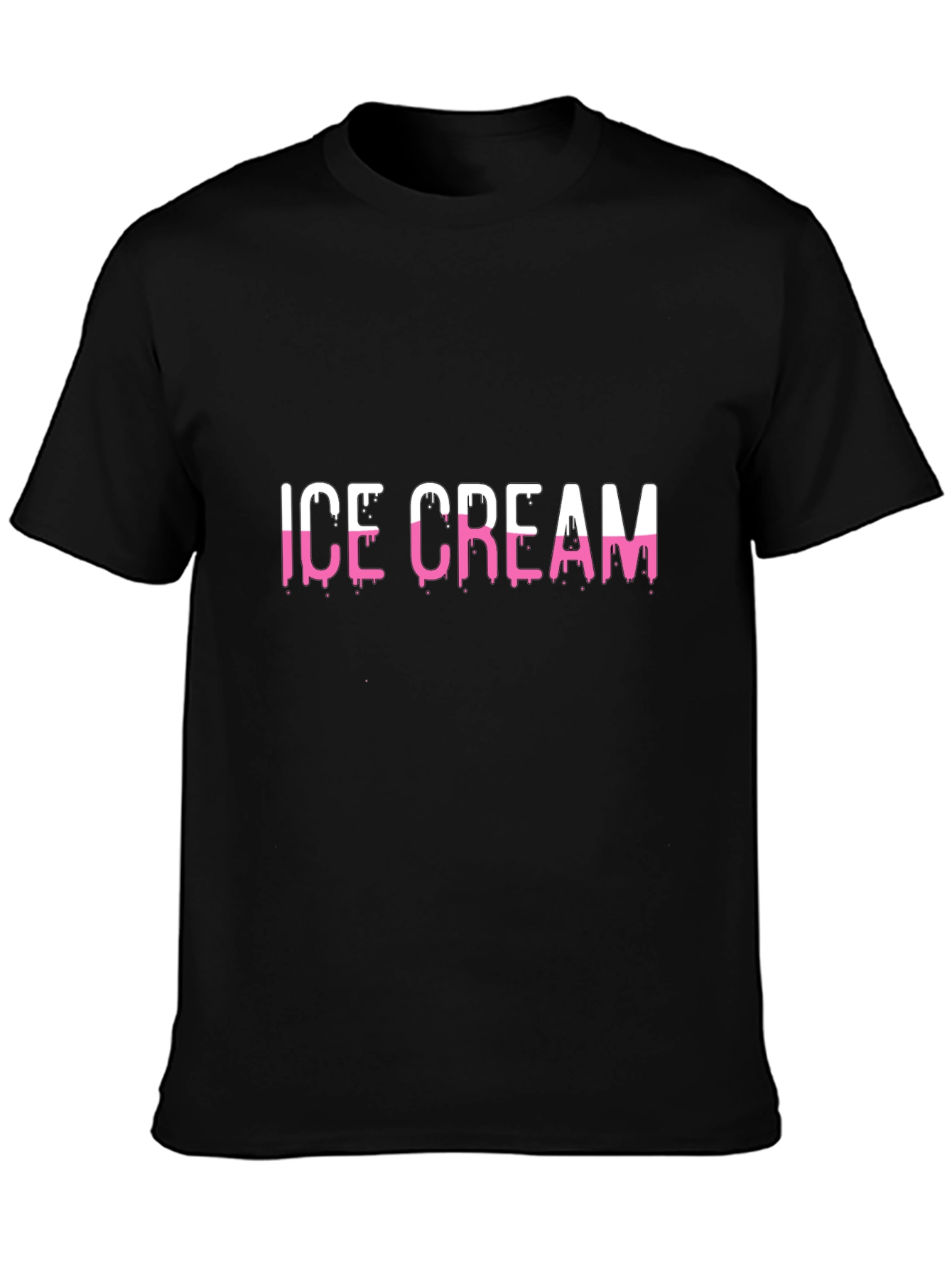 Ice Cream Graphic Print Mens Black T-Shirt