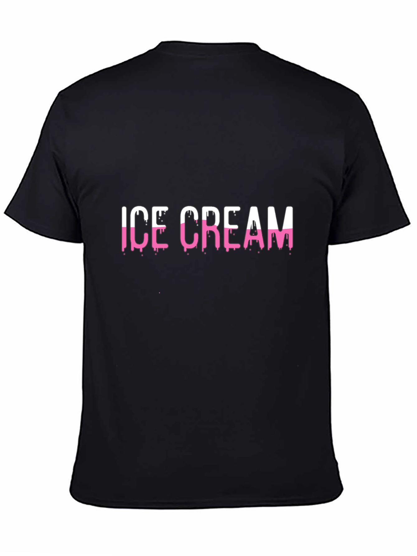 Ice Cream Graphic Print Mens Black T-Shirt