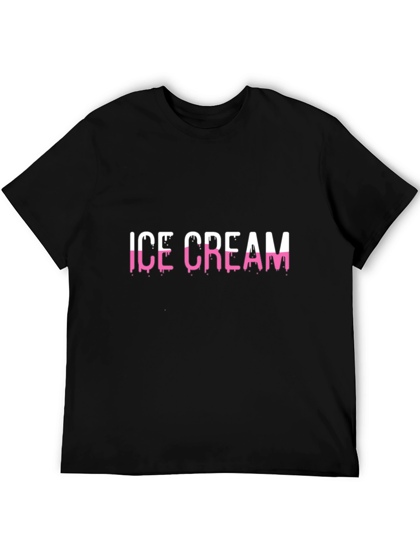 Ice Cream Graphic Print Mens Black T-Shirt