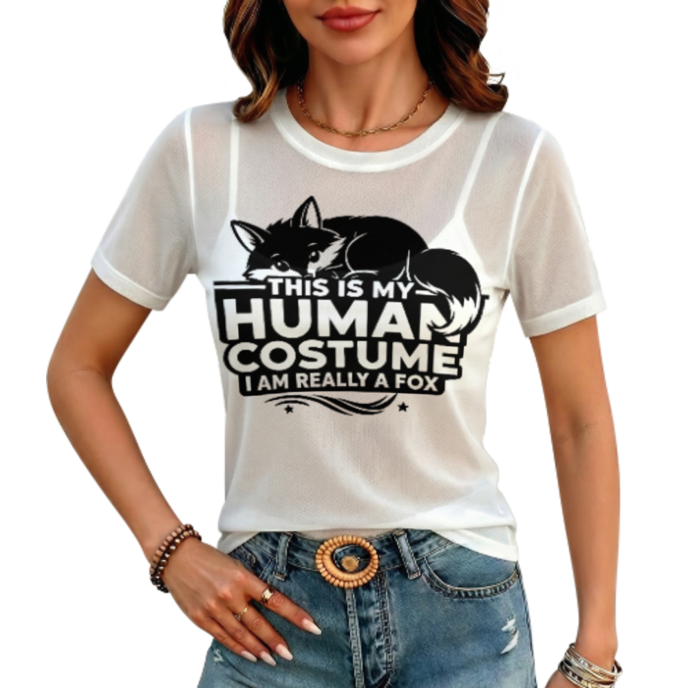 Fox Costume T-Shirt – Fun Animal Graphic Tee(z1197)