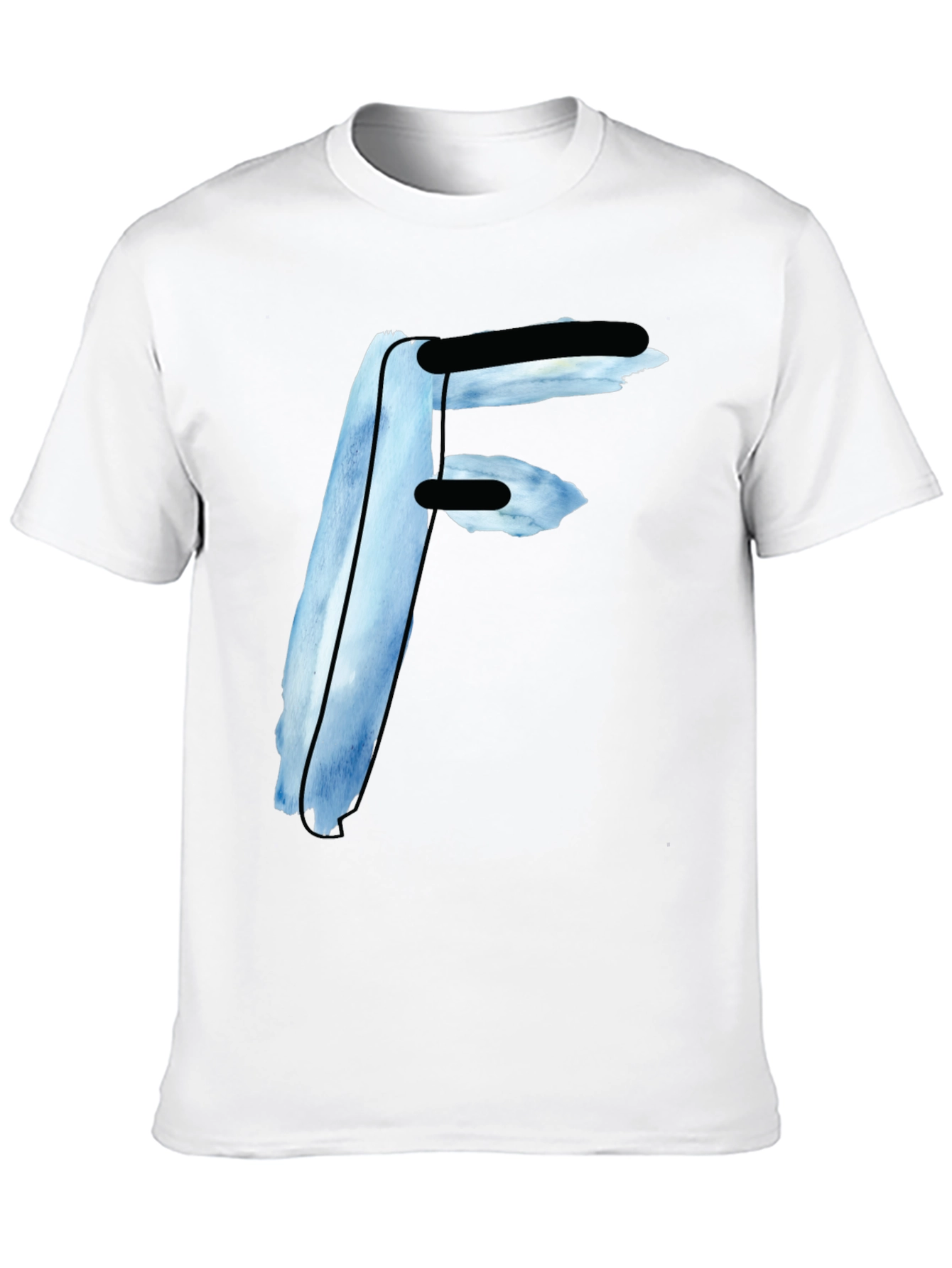 Bold Initial F Graphic Tee - Black Casual Shirt