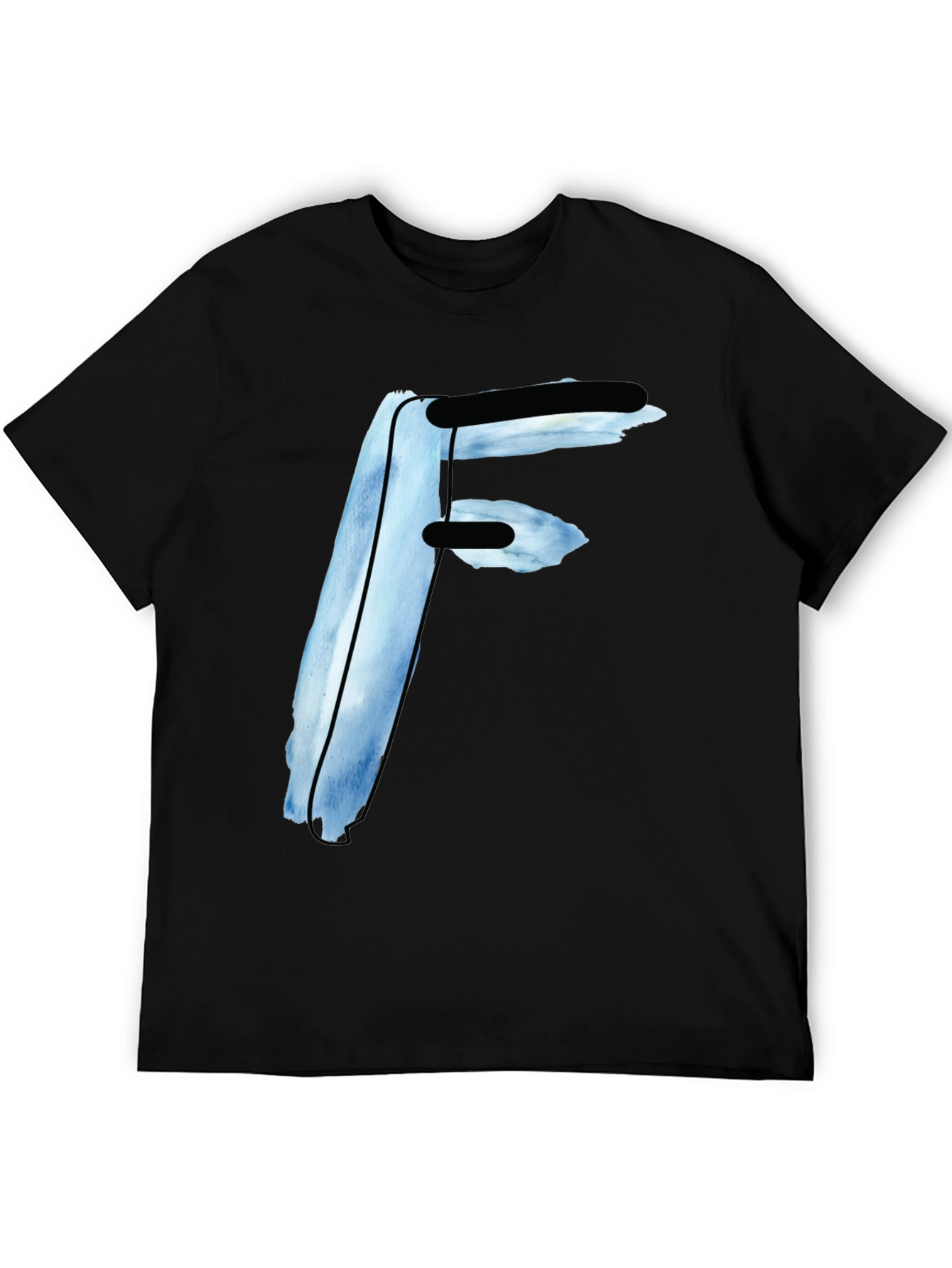 Bold Initial F Graphic Tee - Black Casual Shirt