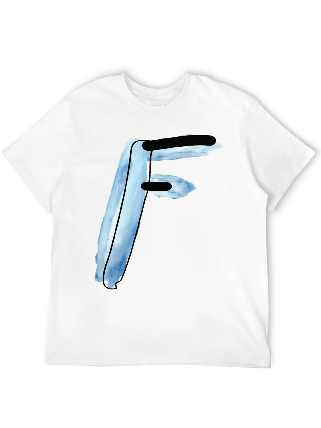 Bold Initial F Graphic Tee - Black Casual Shirt