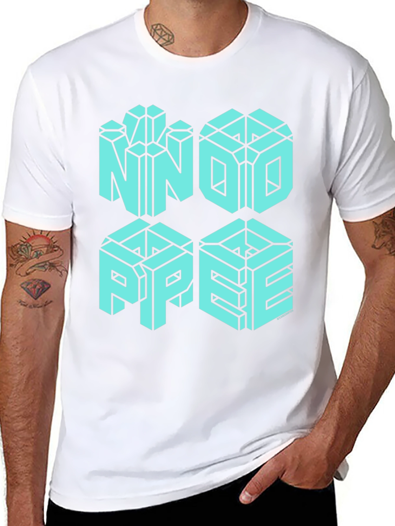 NNOI PPEE Optical Illusion Graphic T-Shirt