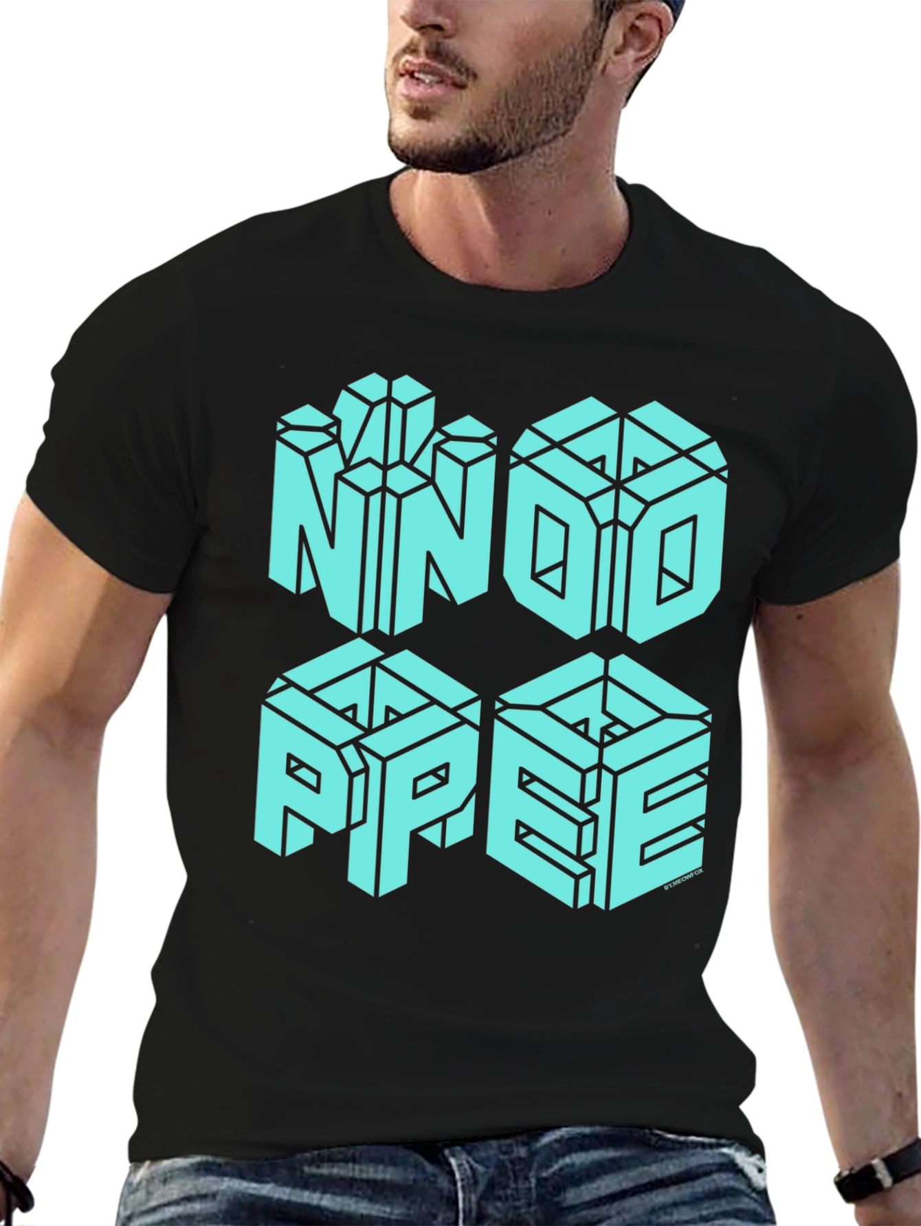NNOI PPEE Optical Illusion Graphic T-Shirt