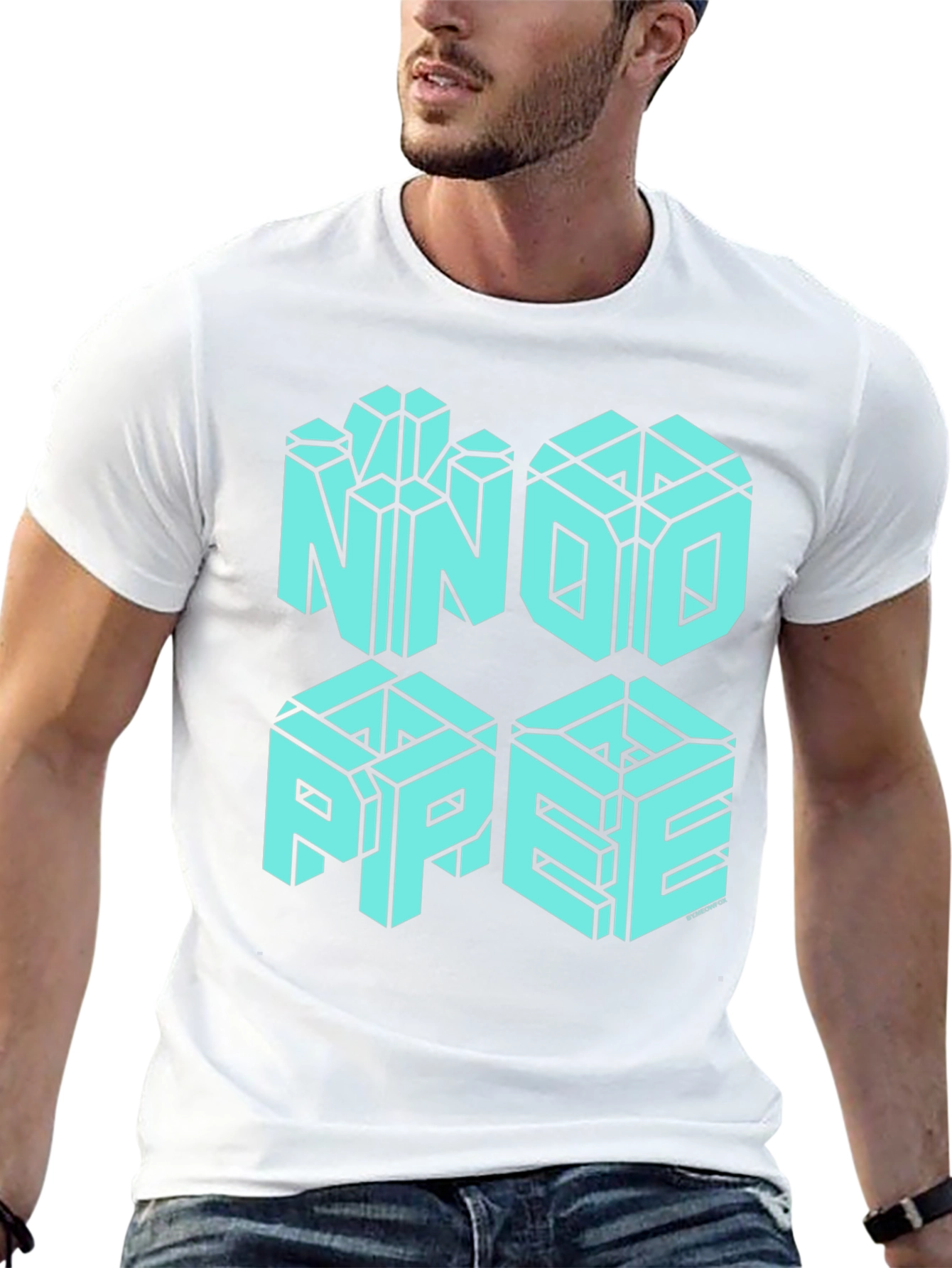 NNOI PPEE Optical Illusion Graphic T-Shirt