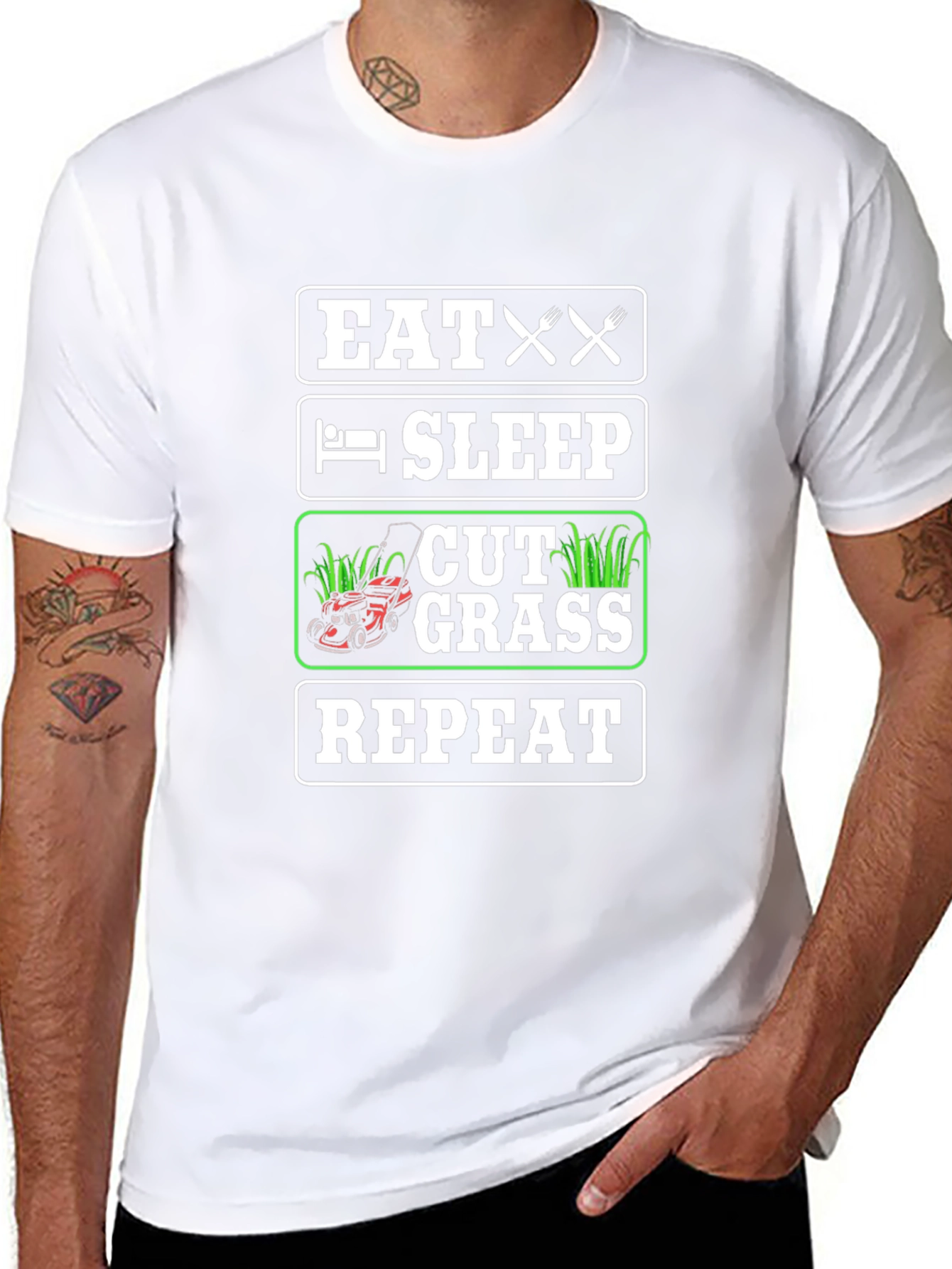 Eat Sleep Cut Grass Repeat T-Shirt
