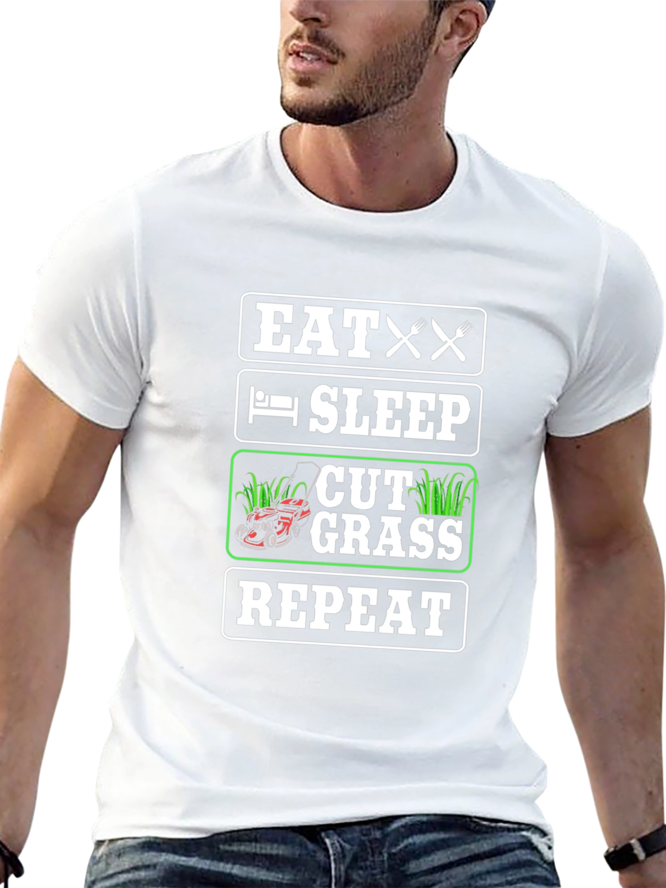 Eat Sleep Cut Grass Repeat T-Shirt