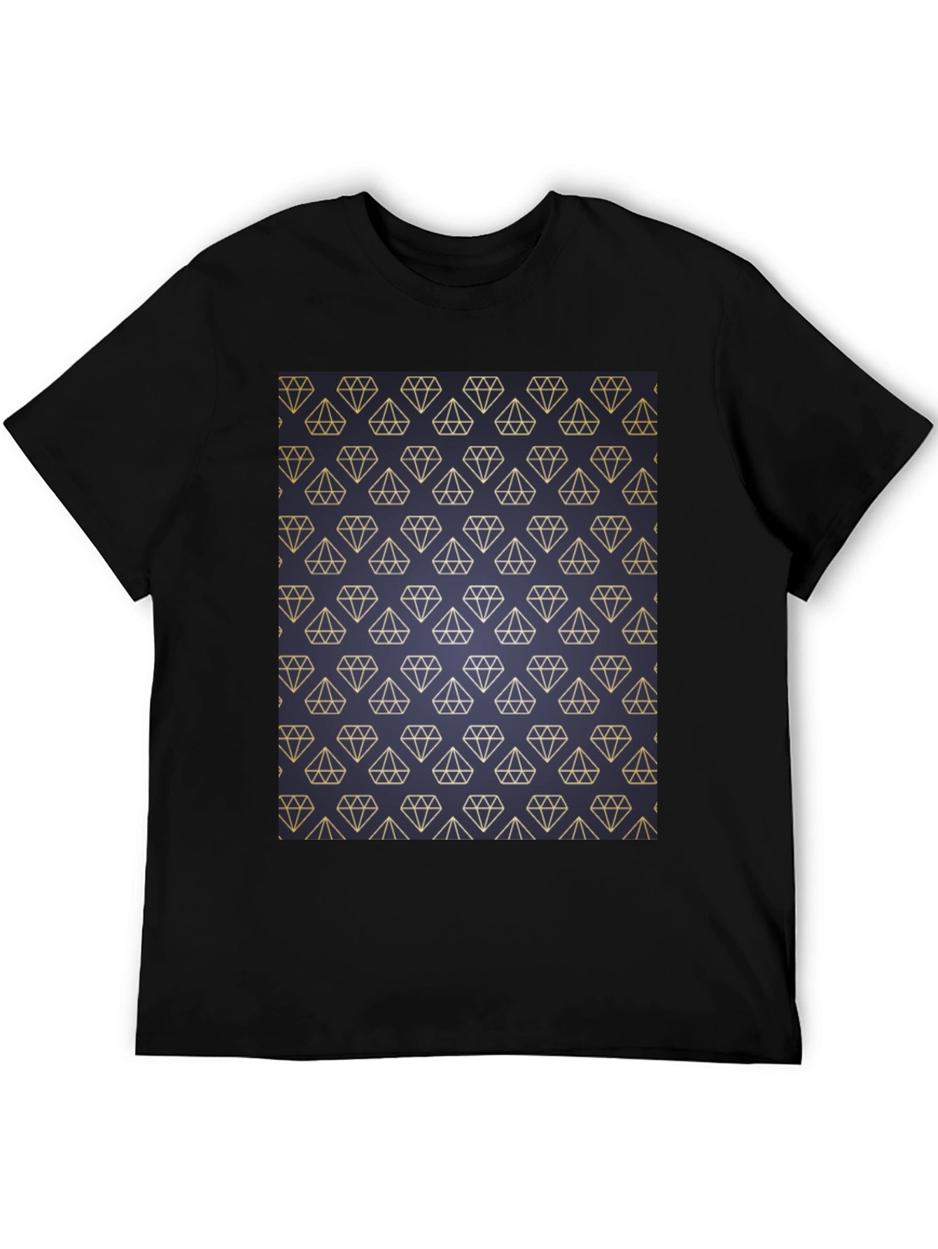 Diamond Pattern Black T-Shirt
