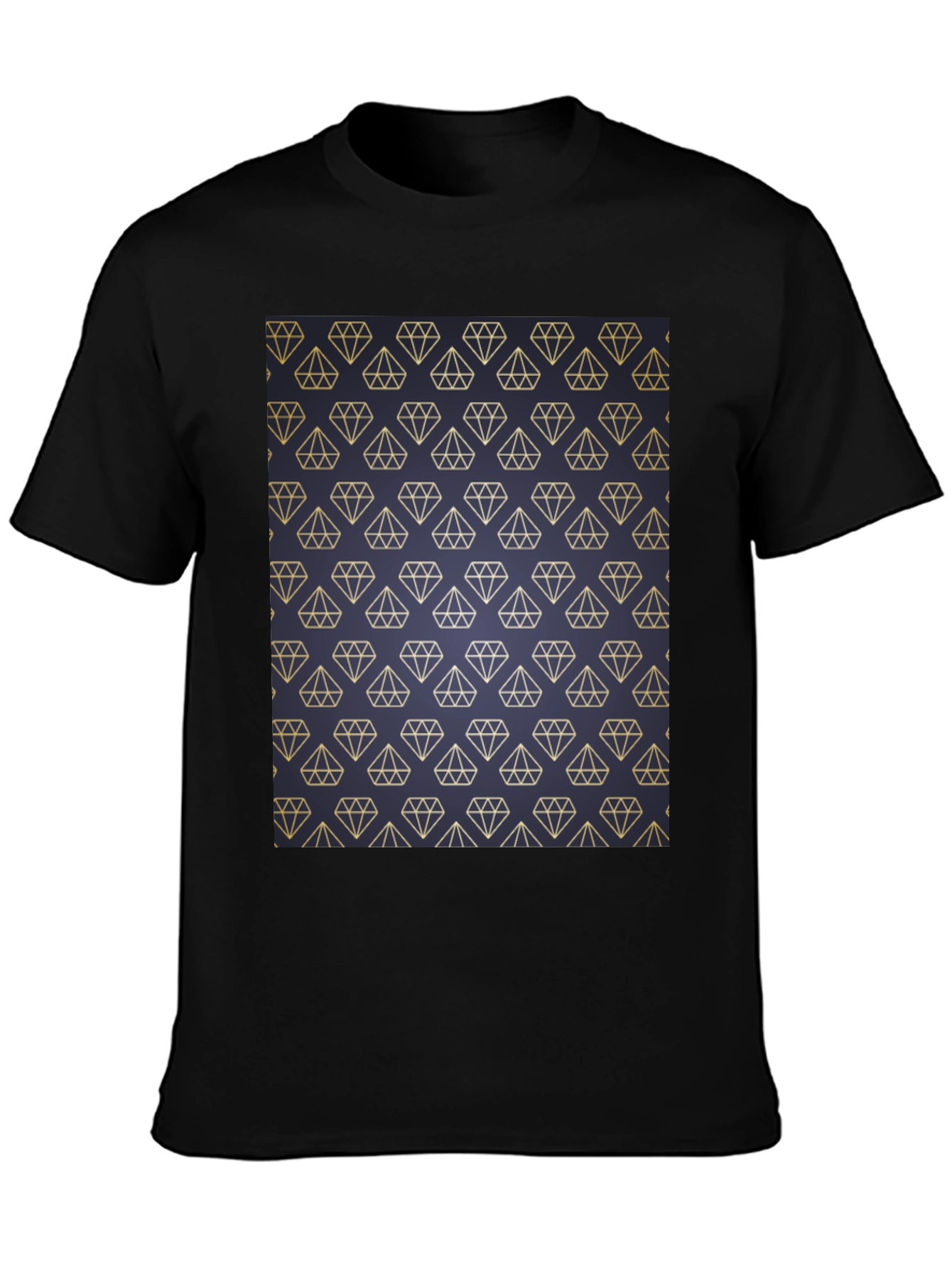 Diamond Pattern Black T-Shirt