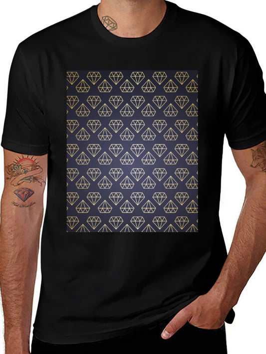 Diamond Pattern Black T-Shirt