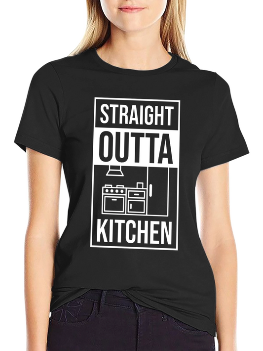 Straight Outta Kitchen Graphic Tee - Black