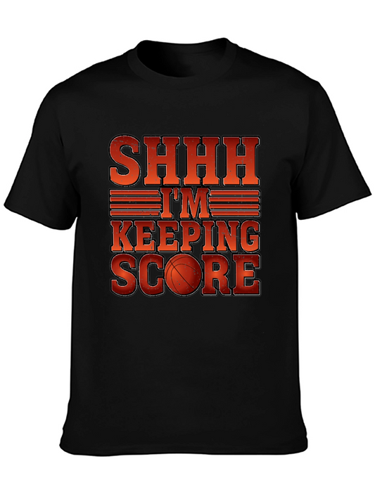 Shhh Im Keeping Score Basketball Graphic T-Shirt