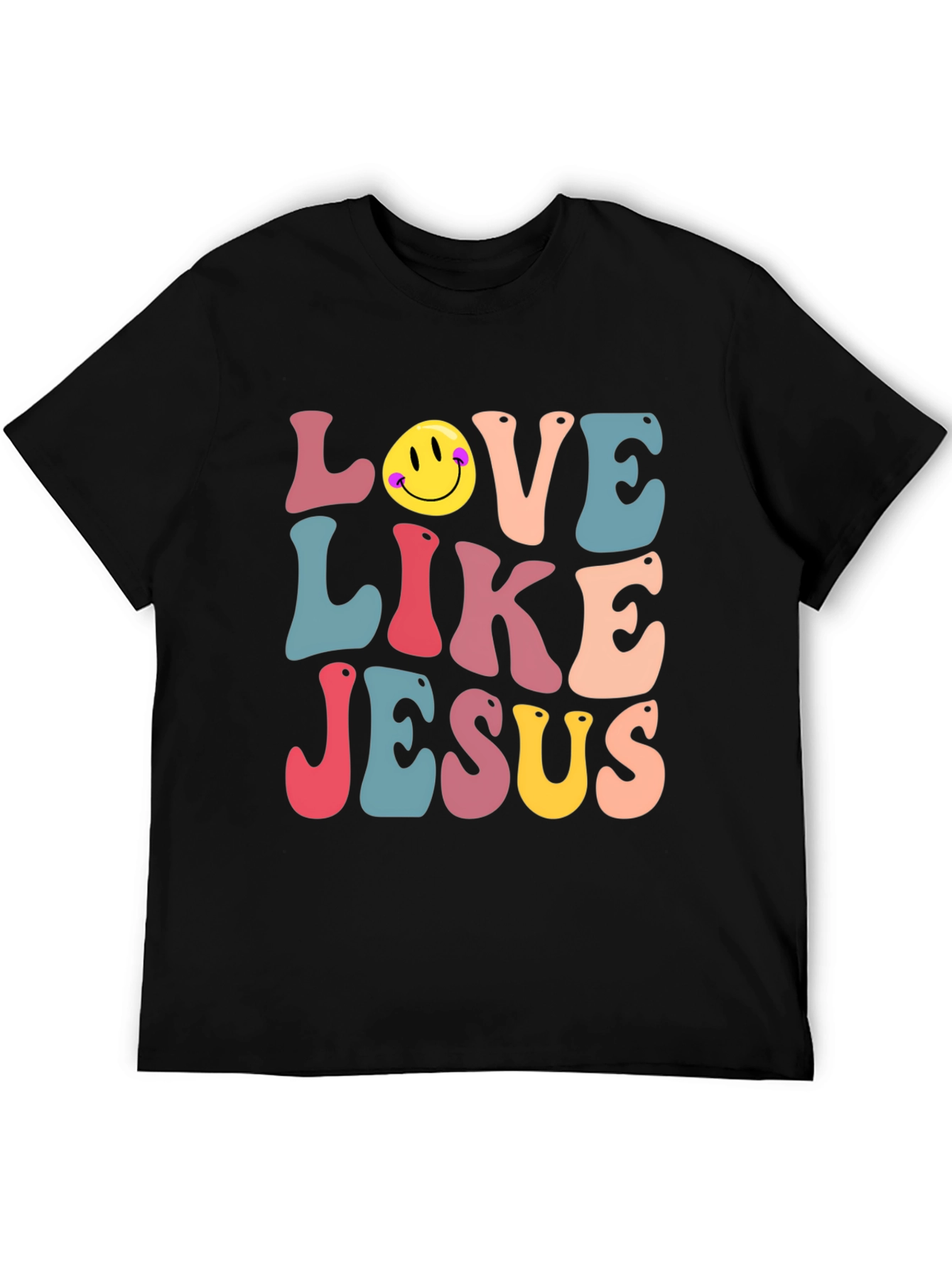 Love Like Jesus T-Shirt - Retro Smiley Face Design