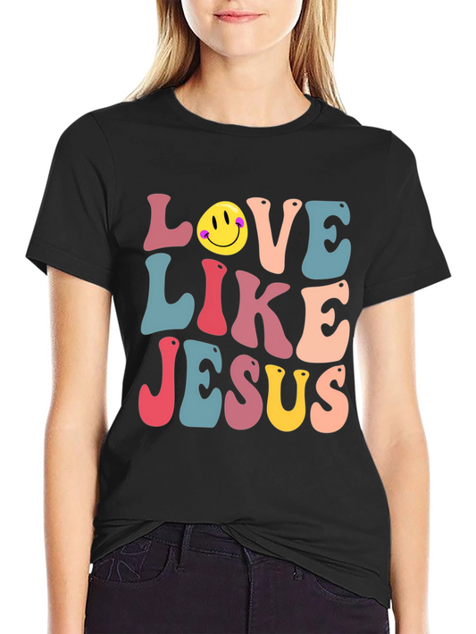 Love Like Jesus T-Shirt - Retro Smiley Face Design