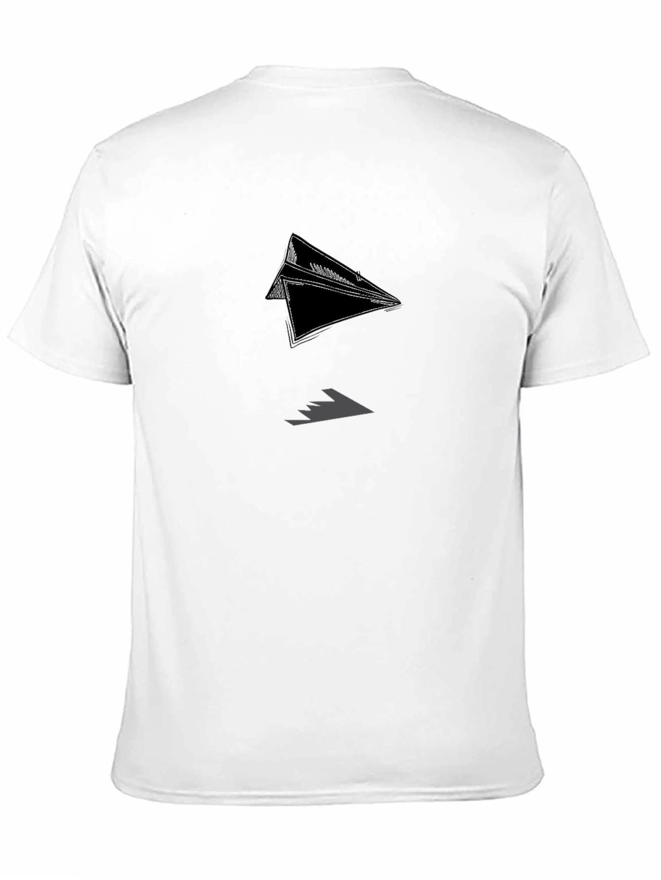 Paper Plane Graphic Tee - Soft Black Cotton Shirt