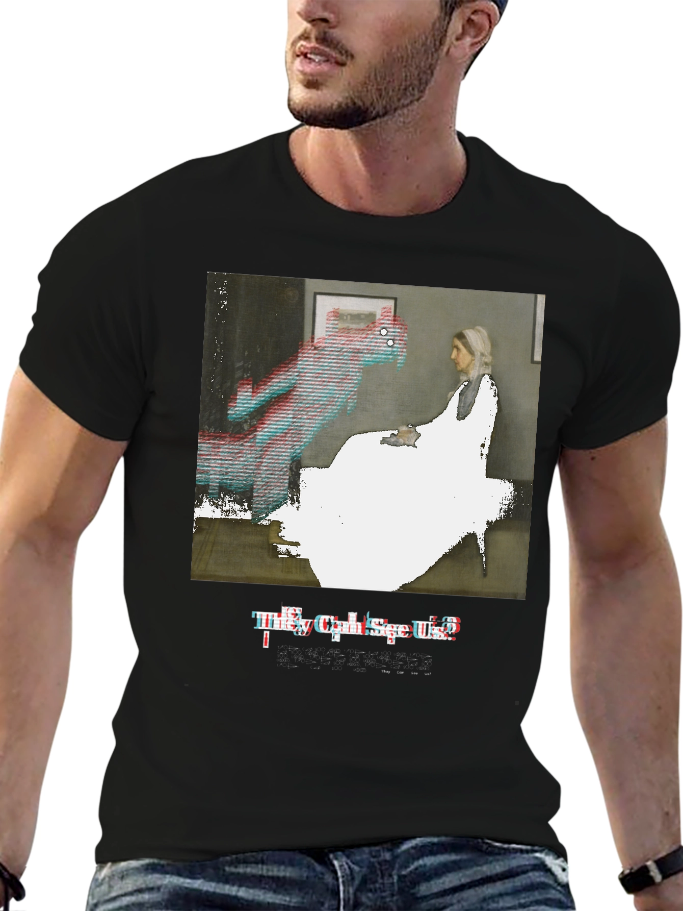 Artistic Graphic Tee: They Can See Us