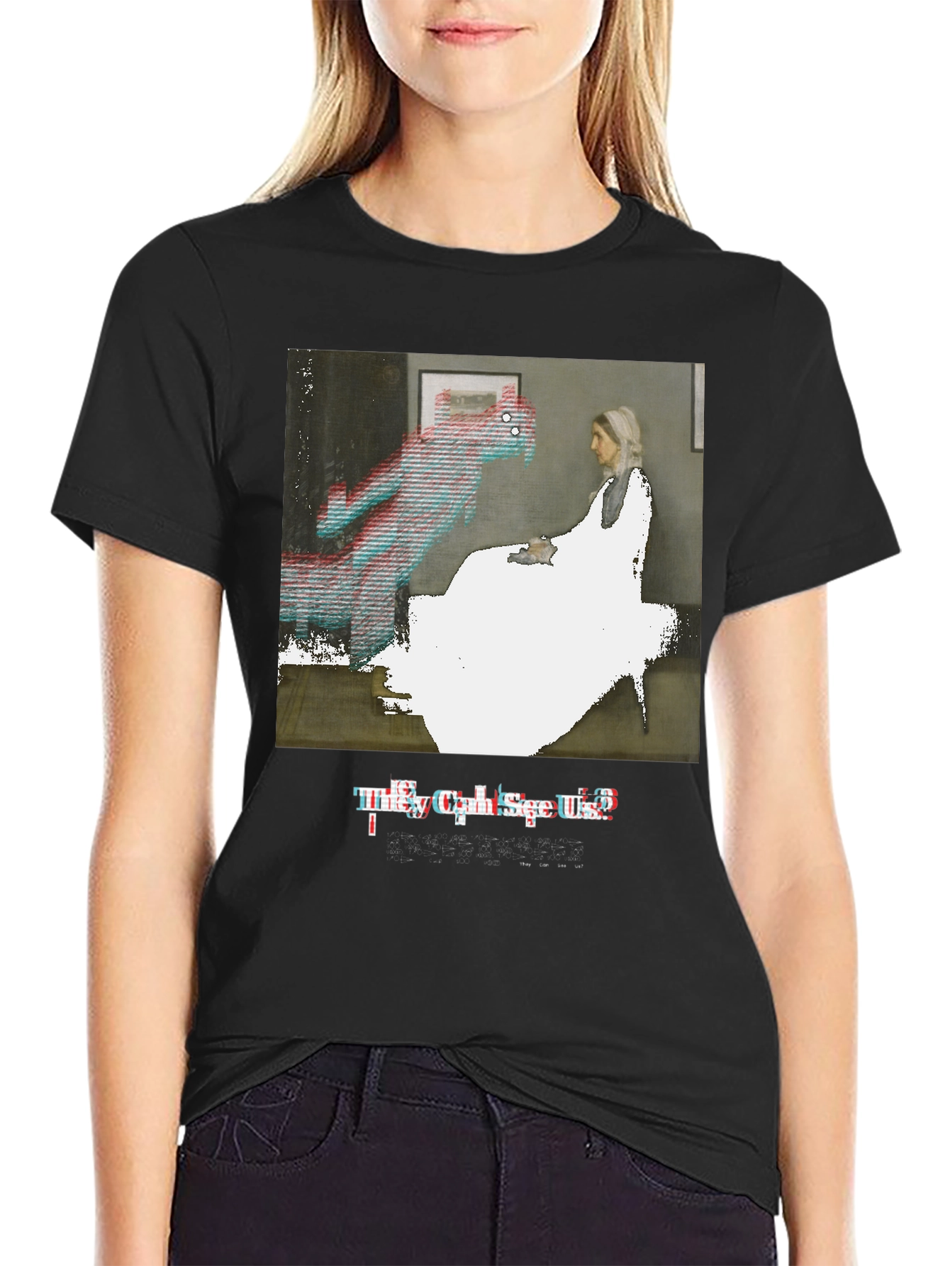 Artistic Graphic Tee: They Can See Us