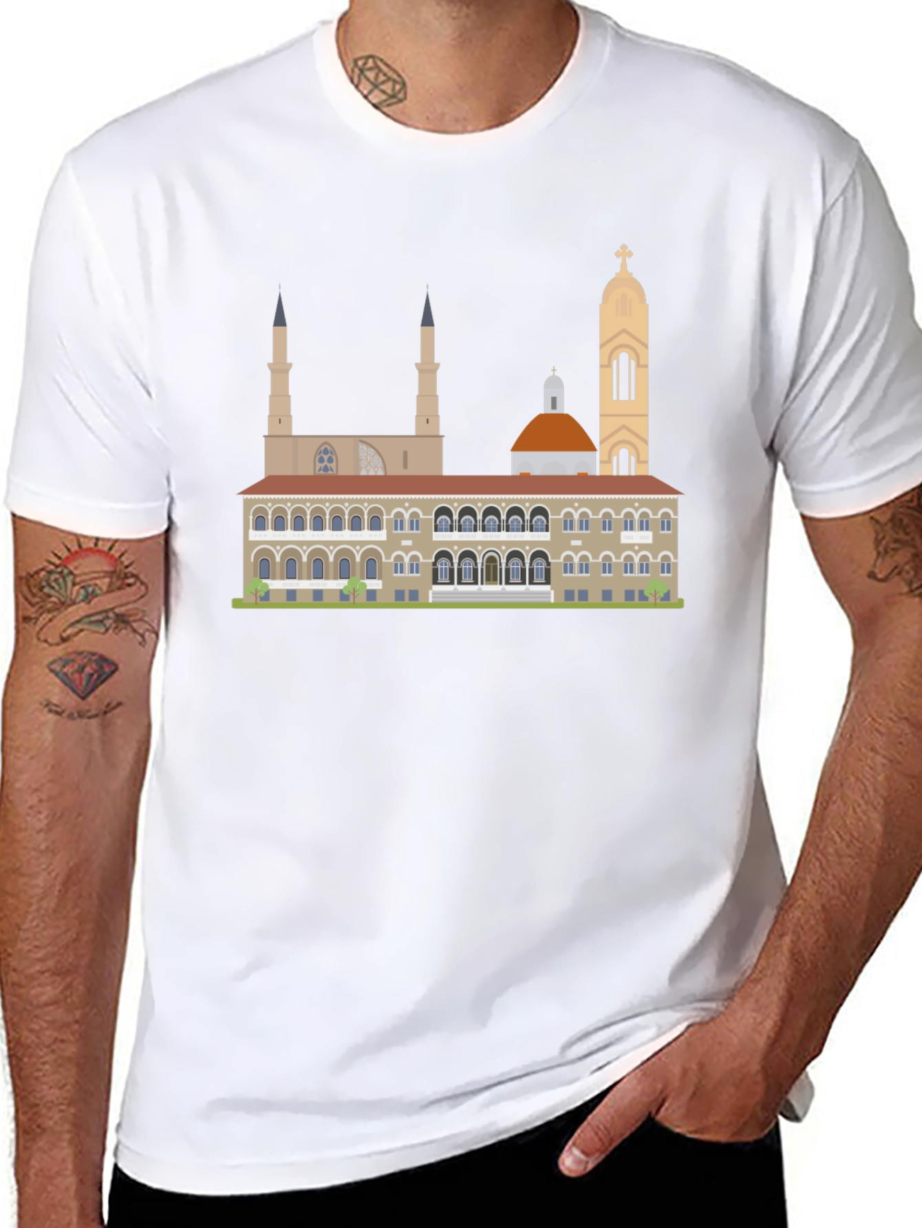 Dubrovnik Landmark Graphic Tee - Black