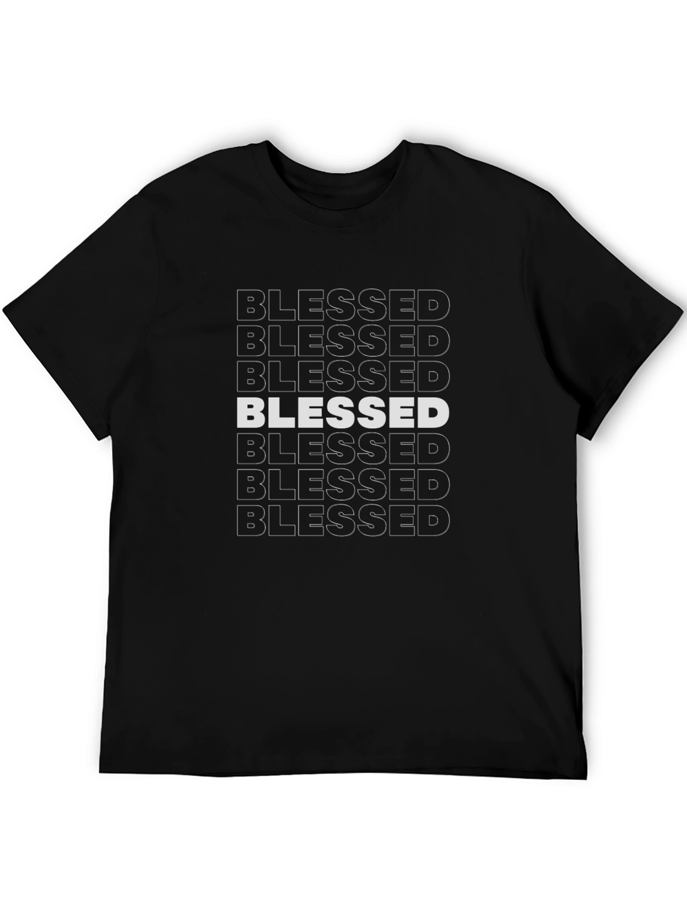 Blessed Graphic Print Black T-Shirt
