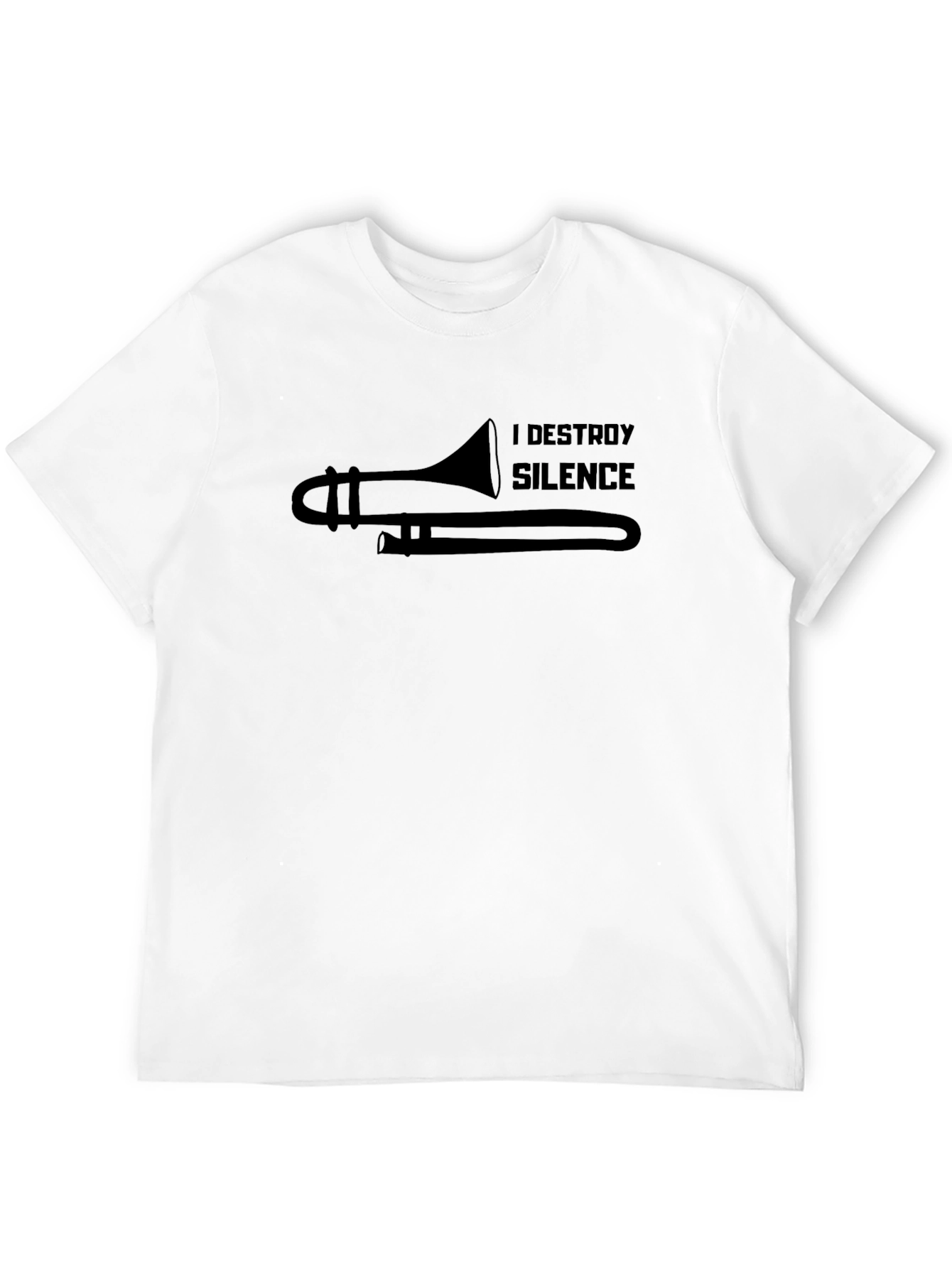 I Destroy Silence Trombone Player Black T-Shirt