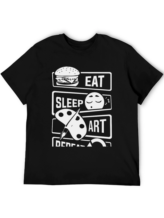 Eat Sleep Art Repeat Graphic T-Shirt