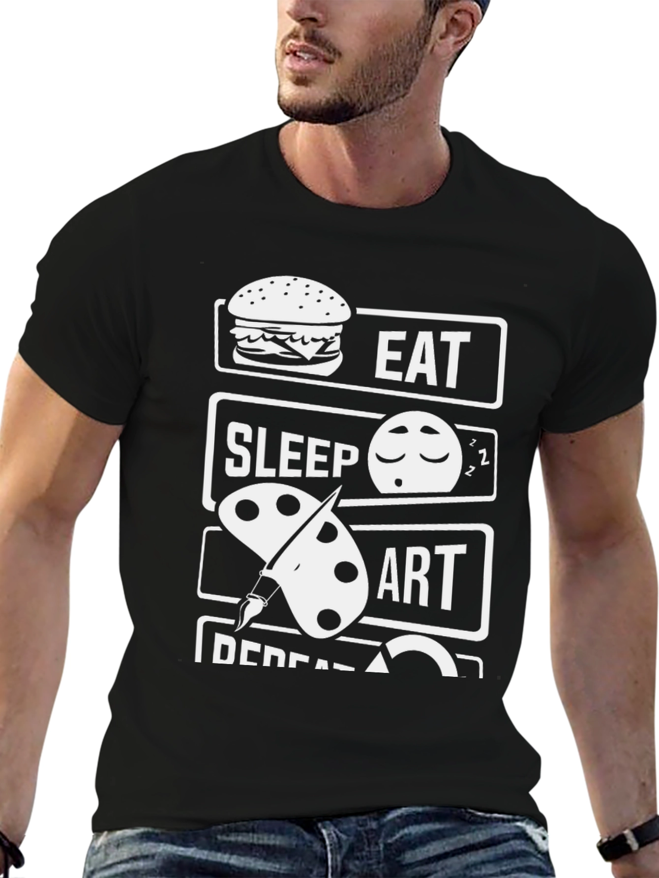 Eat Sleep Art Repeat Graphic T-Shirt