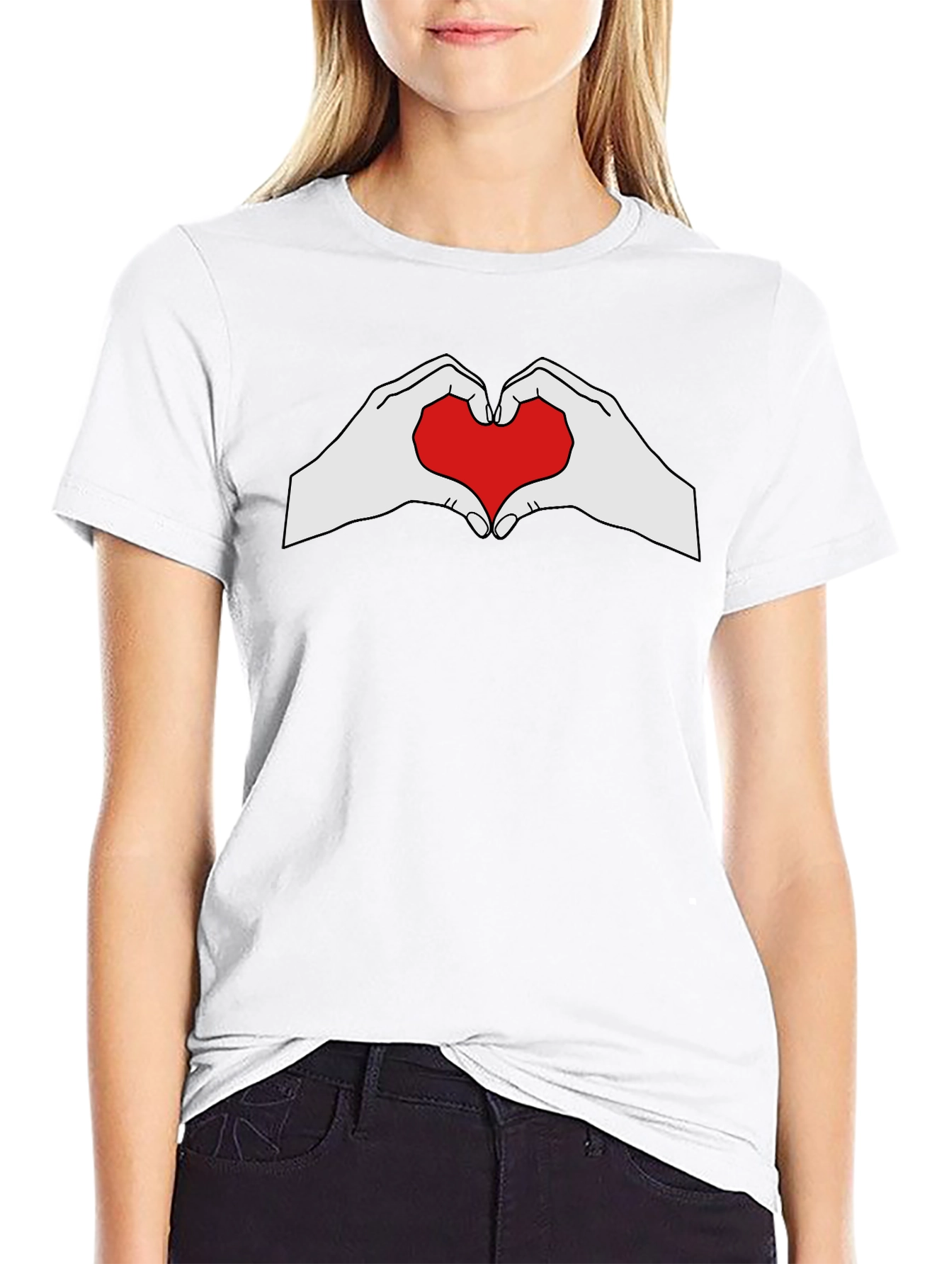 Heart Hands Graphic Tee - Black