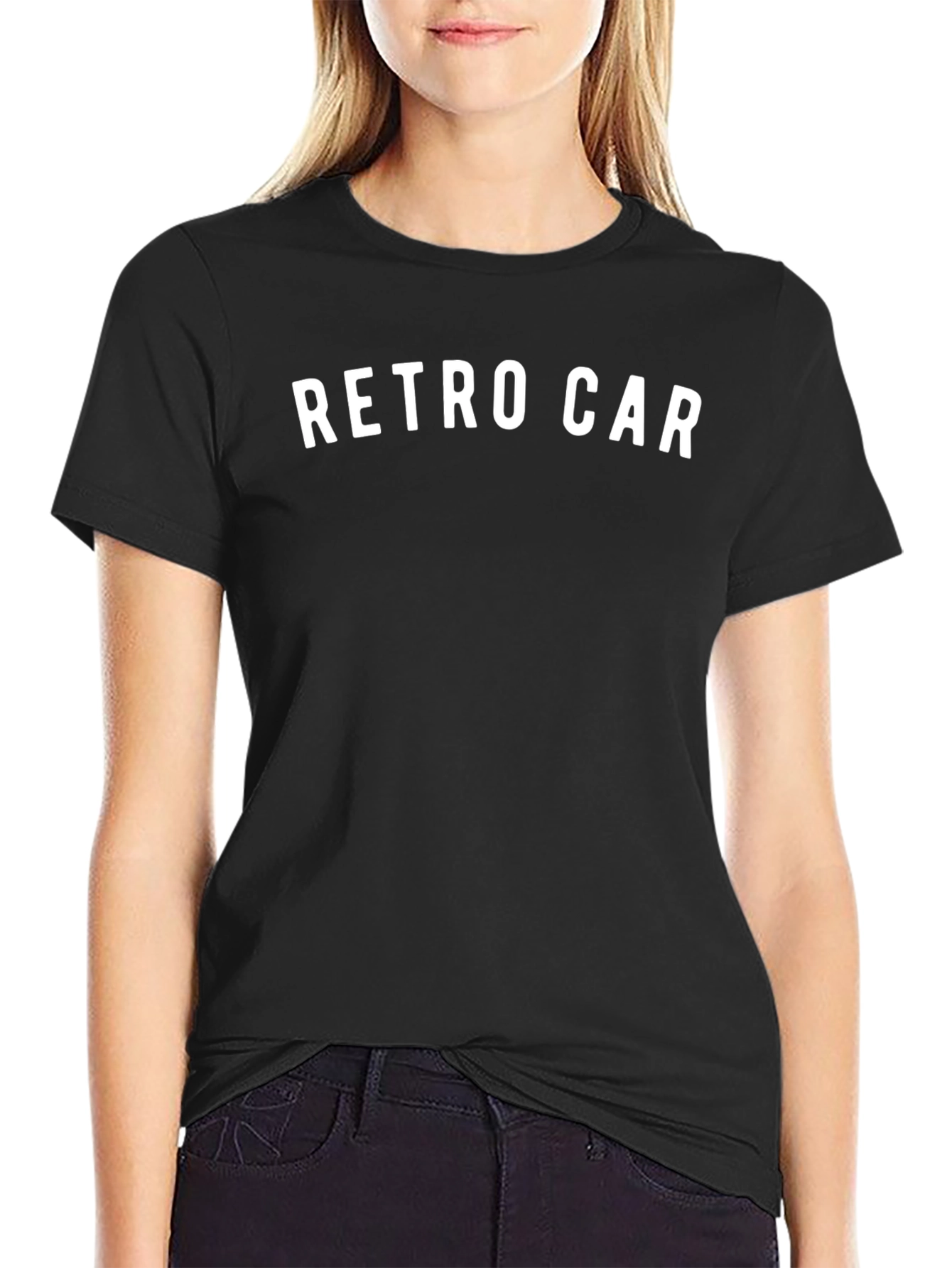 Retro Car Graphic Tee - Black Cotton T-Shirt