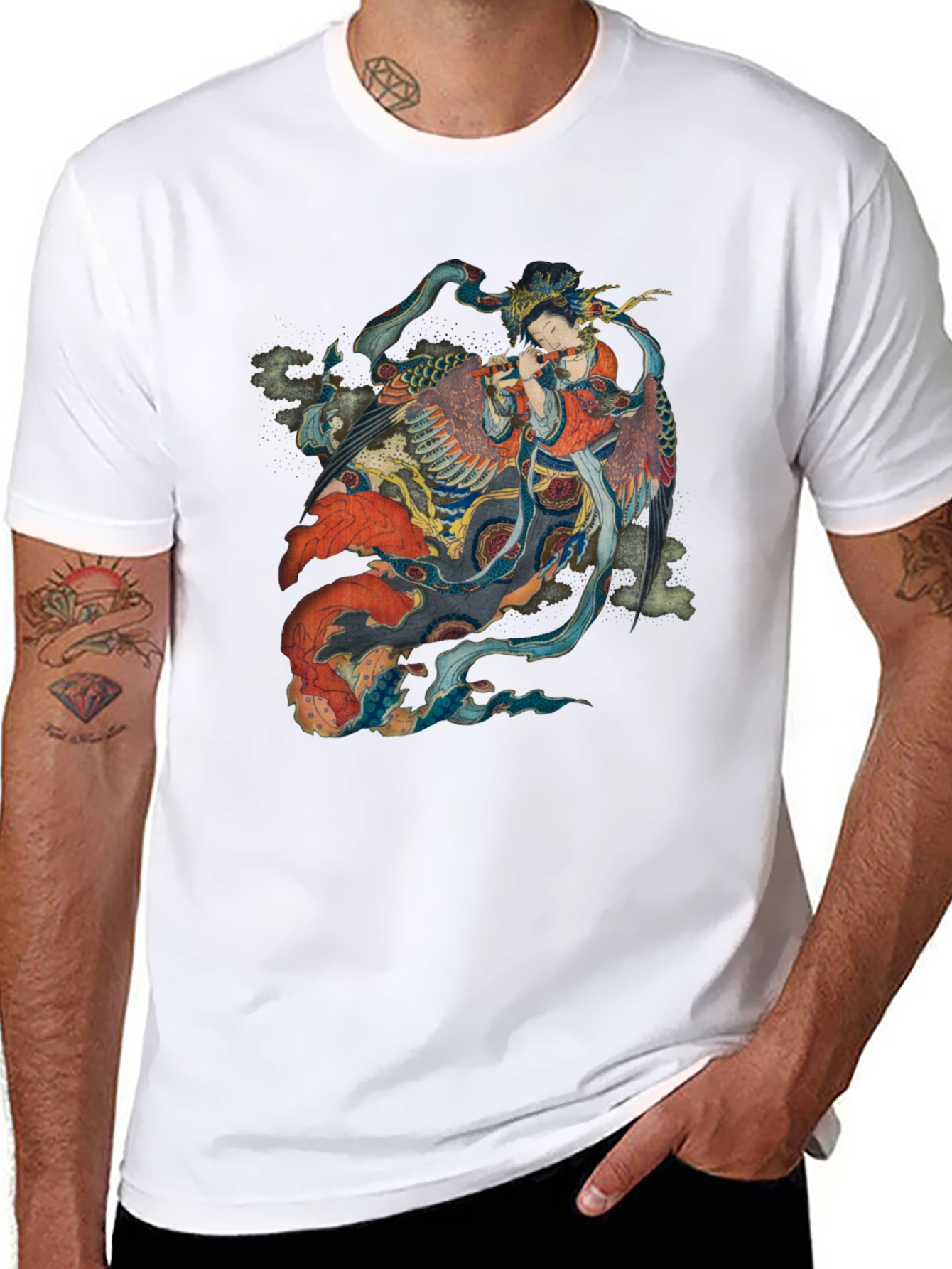 Oriental Phoenix T-Shirt - Black Cotton Tee