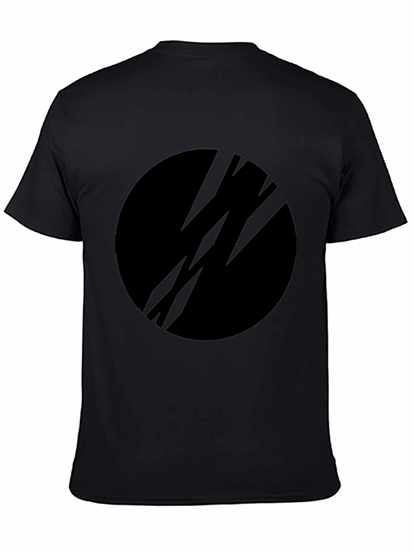 Black Graphic Tee - Modern Circle Design