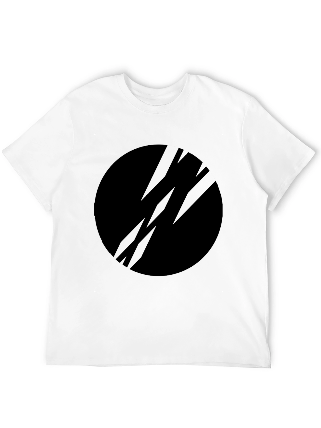 Black Graphic Tee - Modern Circle Design