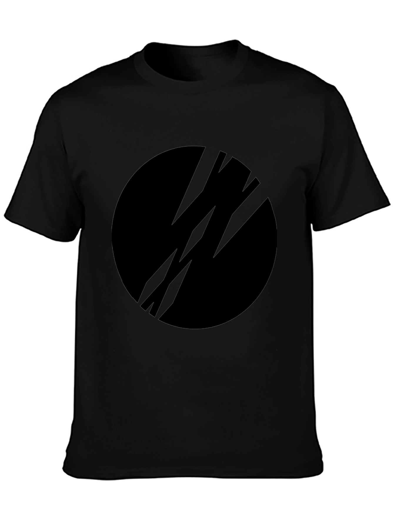 Black Graphic Tee - Modern Circle Design