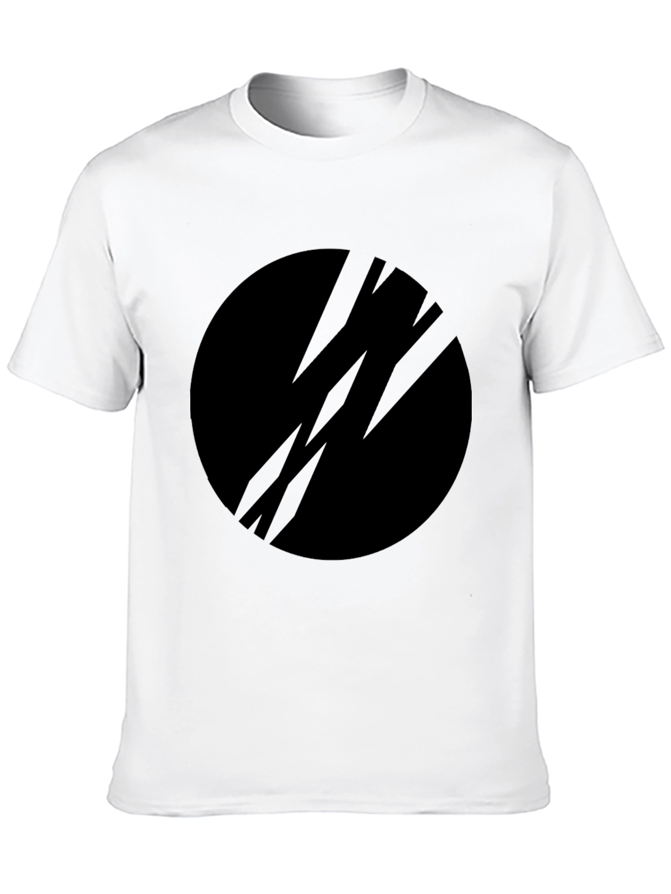 Black Graphic Tee - Modern Circle Design