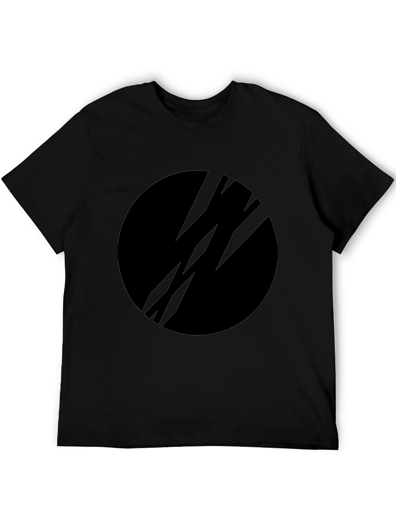 Black Graphic Tee - Modern Circle Design