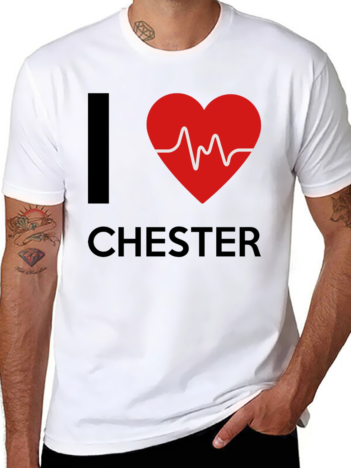 I Heart Chester T-Shirt Black Graphic Tee