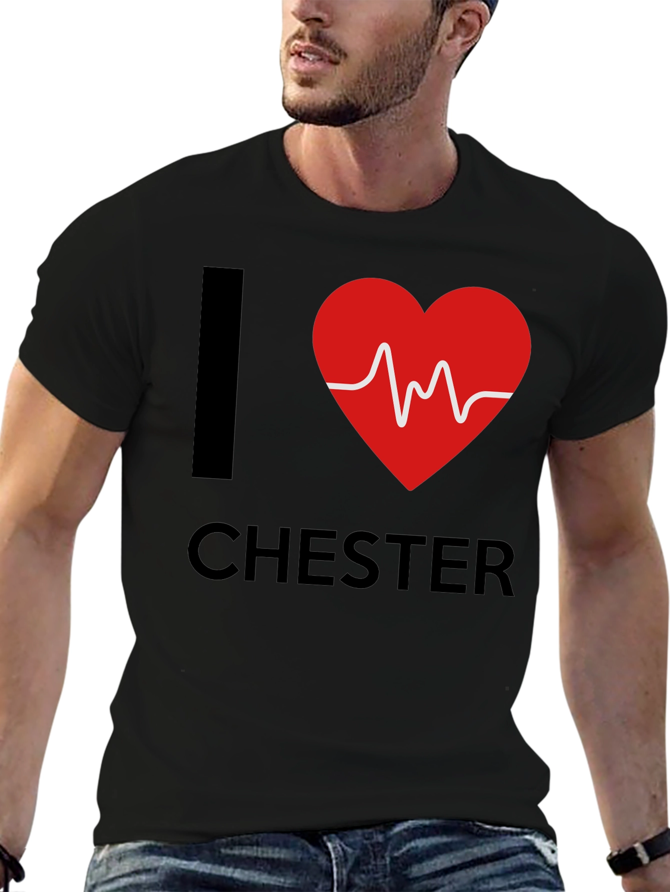 I Heart Chester T-Shirt Black Graphic Tee