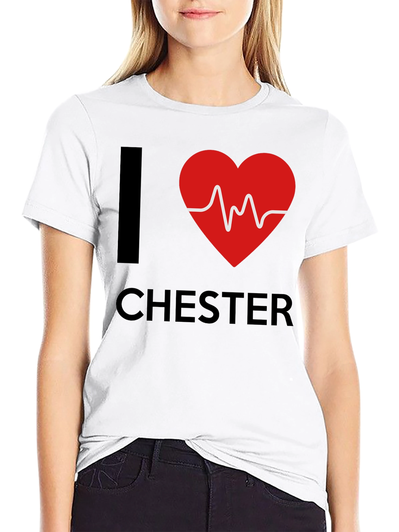 I Heart Chester T-Shirt Black Graphic Tee