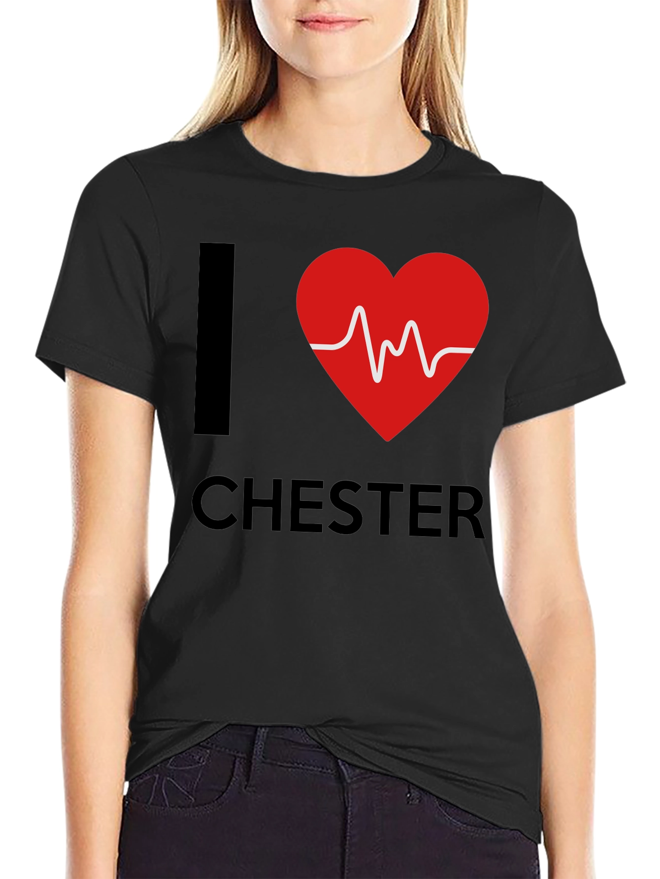 I Heart Chester T-Shirt Black Graphic Tee