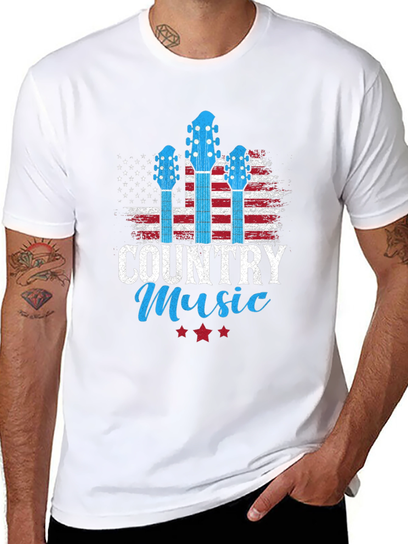 Country Music T-Shirt - American Flag Design