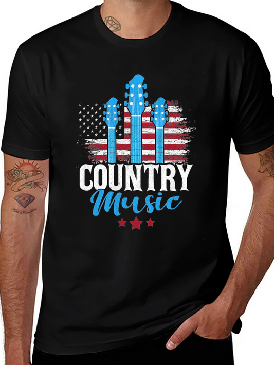 Country Music T-Shirt - American Flag Design