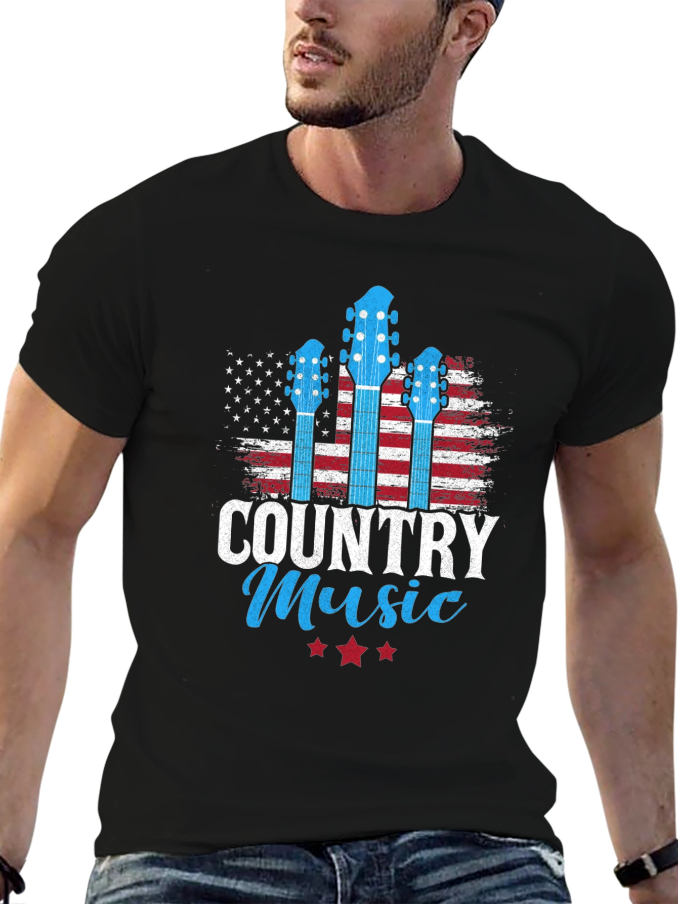 Country Music T-Shirt - American Flag Design